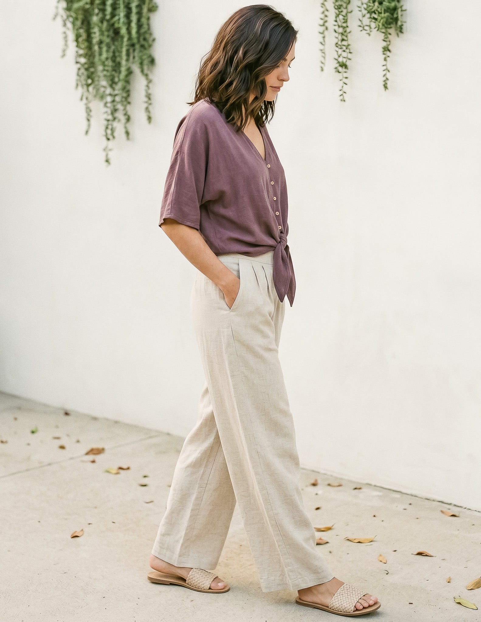 Linen Alessia Cropped Pant - Image 2