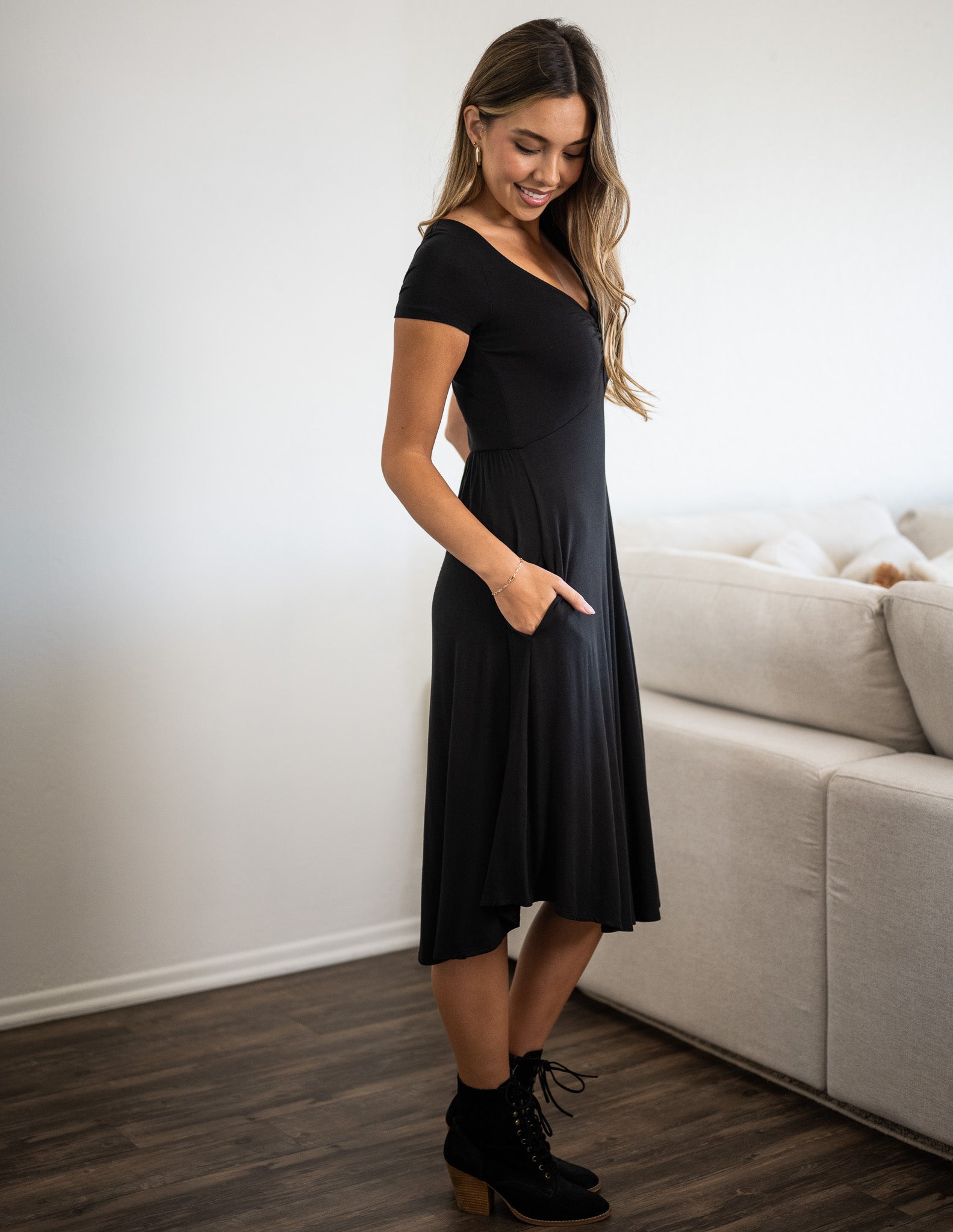 Sarah Pocket Short Sleeve Dress - Image 3