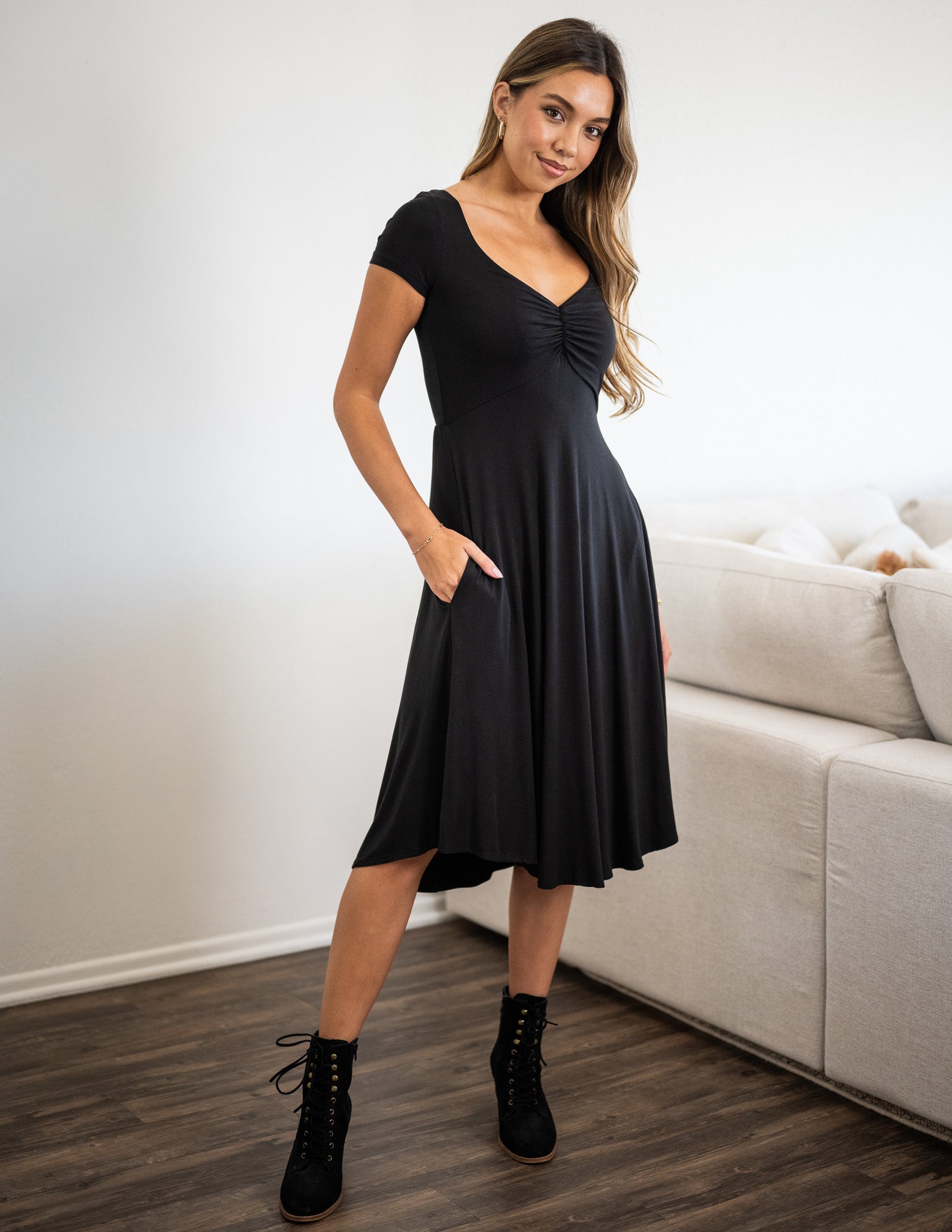 Sarah Pocket Short Sleeve Dress - Image 2