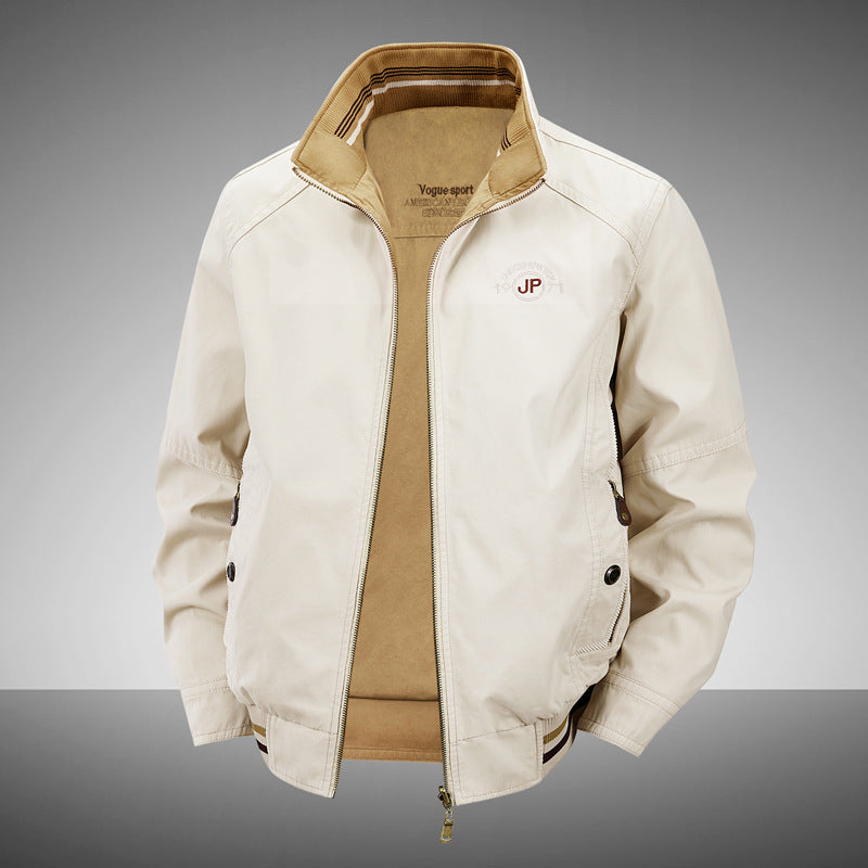 Cotton Reversible Stand Collar Jacket - Image 5