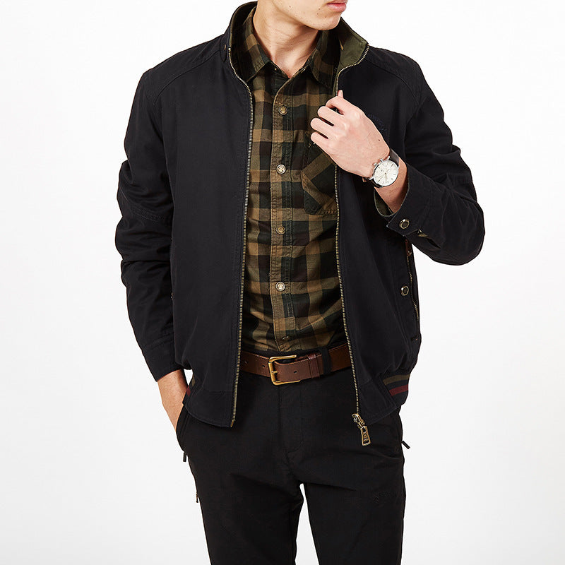 Cotton Reversible Stand Collar Jacket - Image 6